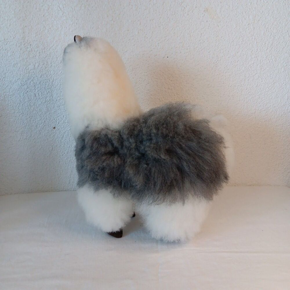 Peruvian Alpaca Fur Plush Llama Handmade 12inch Standing Stuffed Animal Imported - Picture 6 of 11
